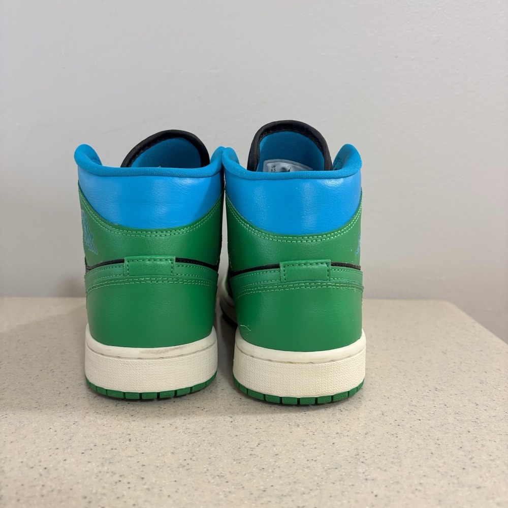 Nike Air Jordan 1 Mid Green Black Blue BQ6472-033 Size 8.5 Women's Excellent - Picture 6 of 15